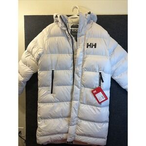 Helly Hansen Active Long Winter Parka Nimbus Cloud White Polyester Sz Small